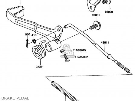 BRAKE PEDAL - KDX200-A1 1983 UNITED KINGDOM AL