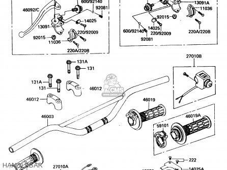 HANDLEBAR - KDX200-A1 1983 UNITED KINGDOM AL