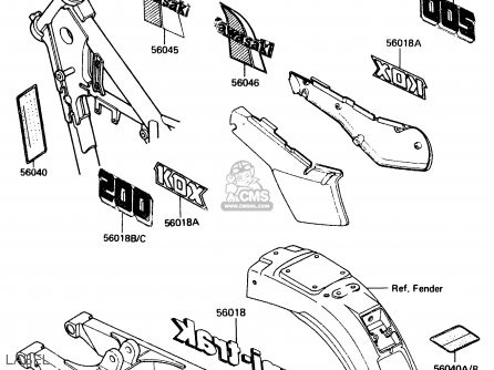 LABEL - KDX200-A1 1983 UNITED KINGDOM AL