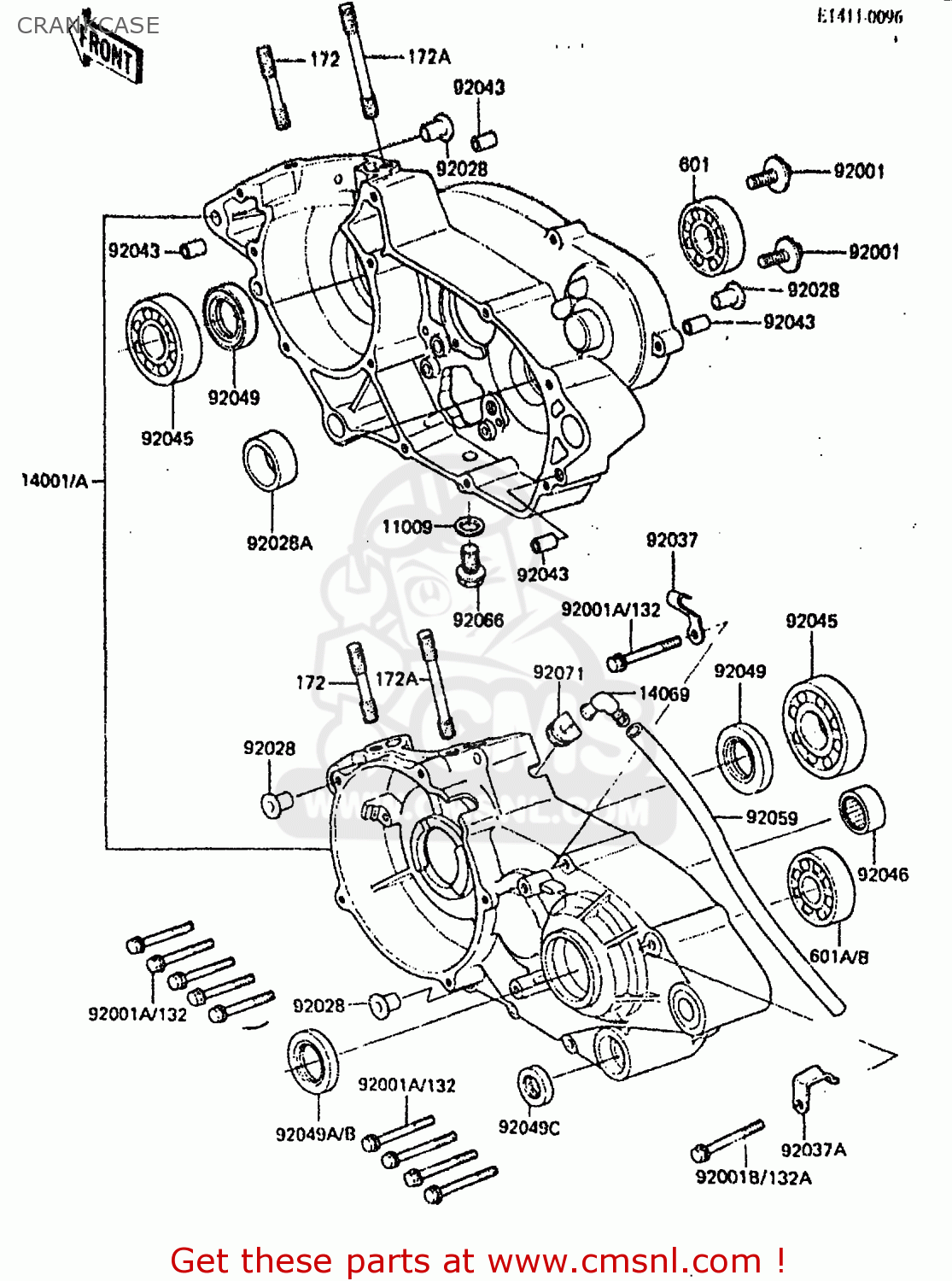 CRANKCASE KDX200-A2 1984 UNITED KINGDOM AL