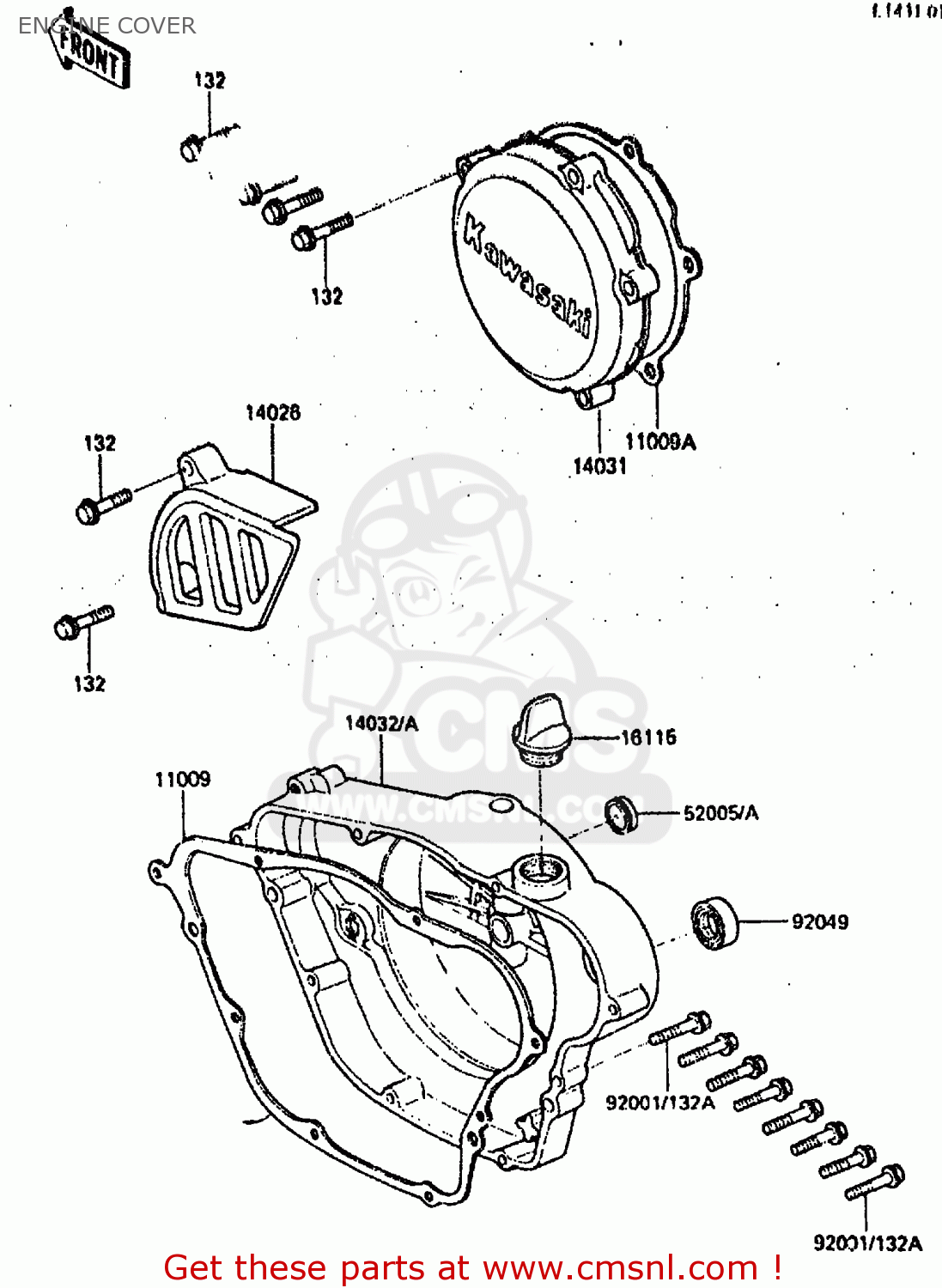 ENGINE COVER KDX200-A2 1984 UNITED KINGDOM AL