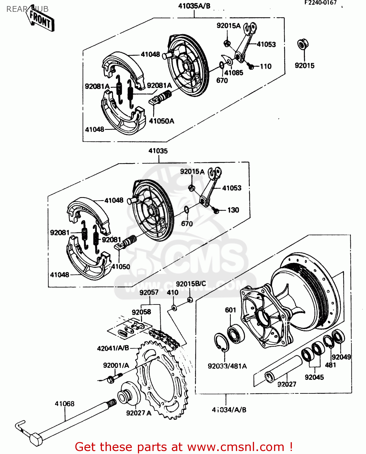 REAR HUB KDX200-A2 1984 UNITED KINGDOM AL