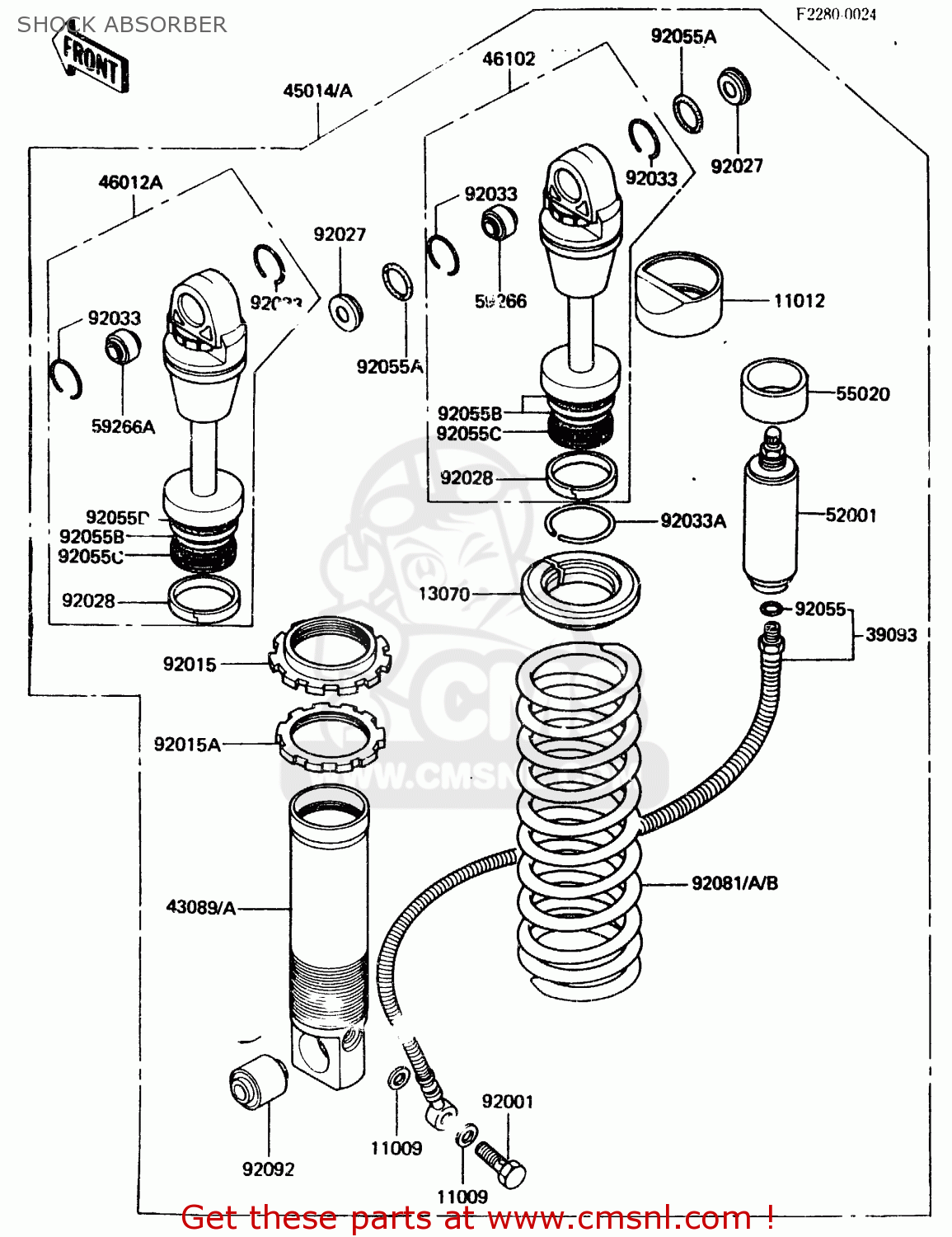 SHOCK ABSORBER KDX200-A2 1984 UNITED KINGDOM AL