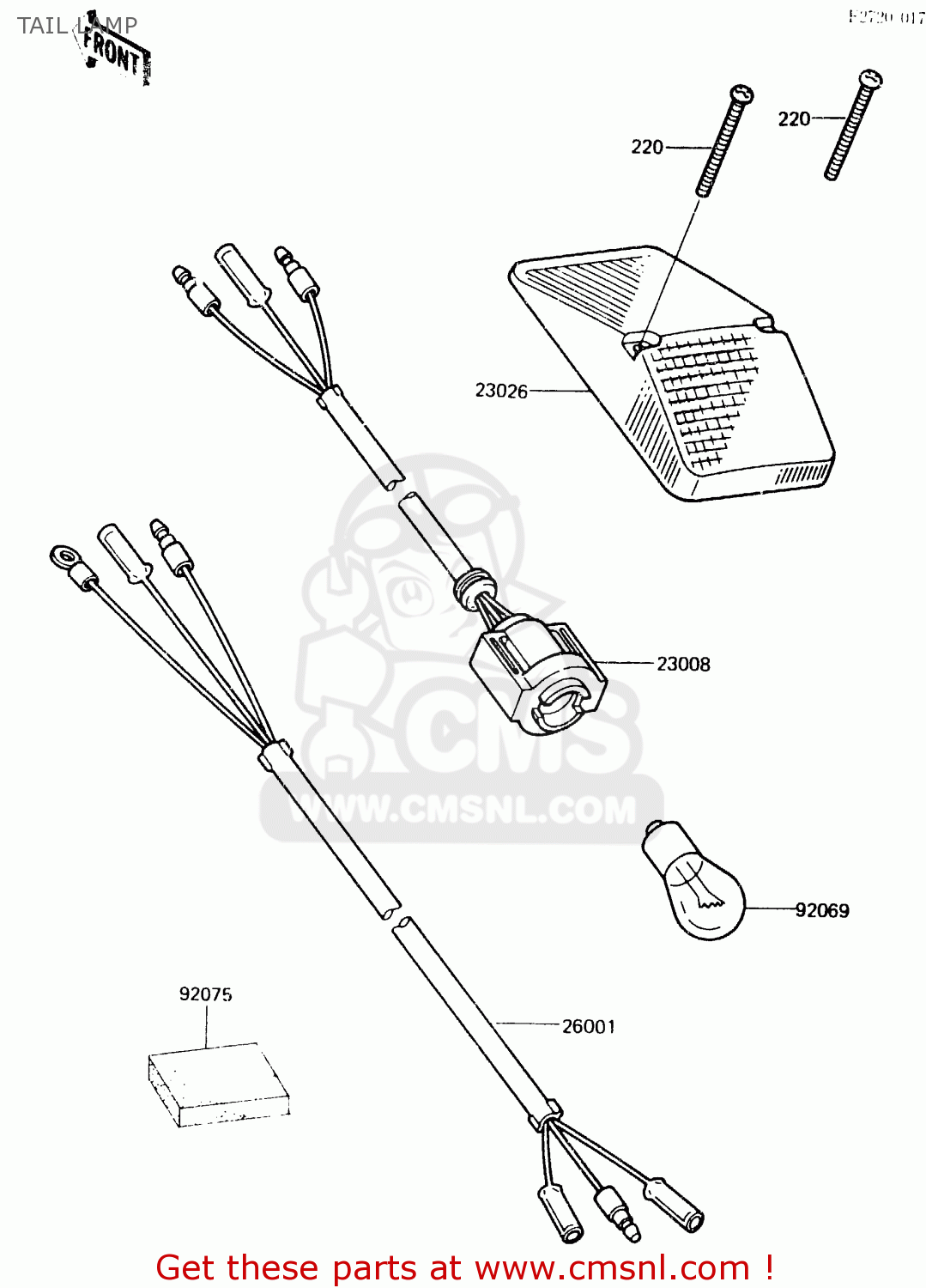 TAIL LAMP KDX200-A2 1984 UNITED KINGDOM AL