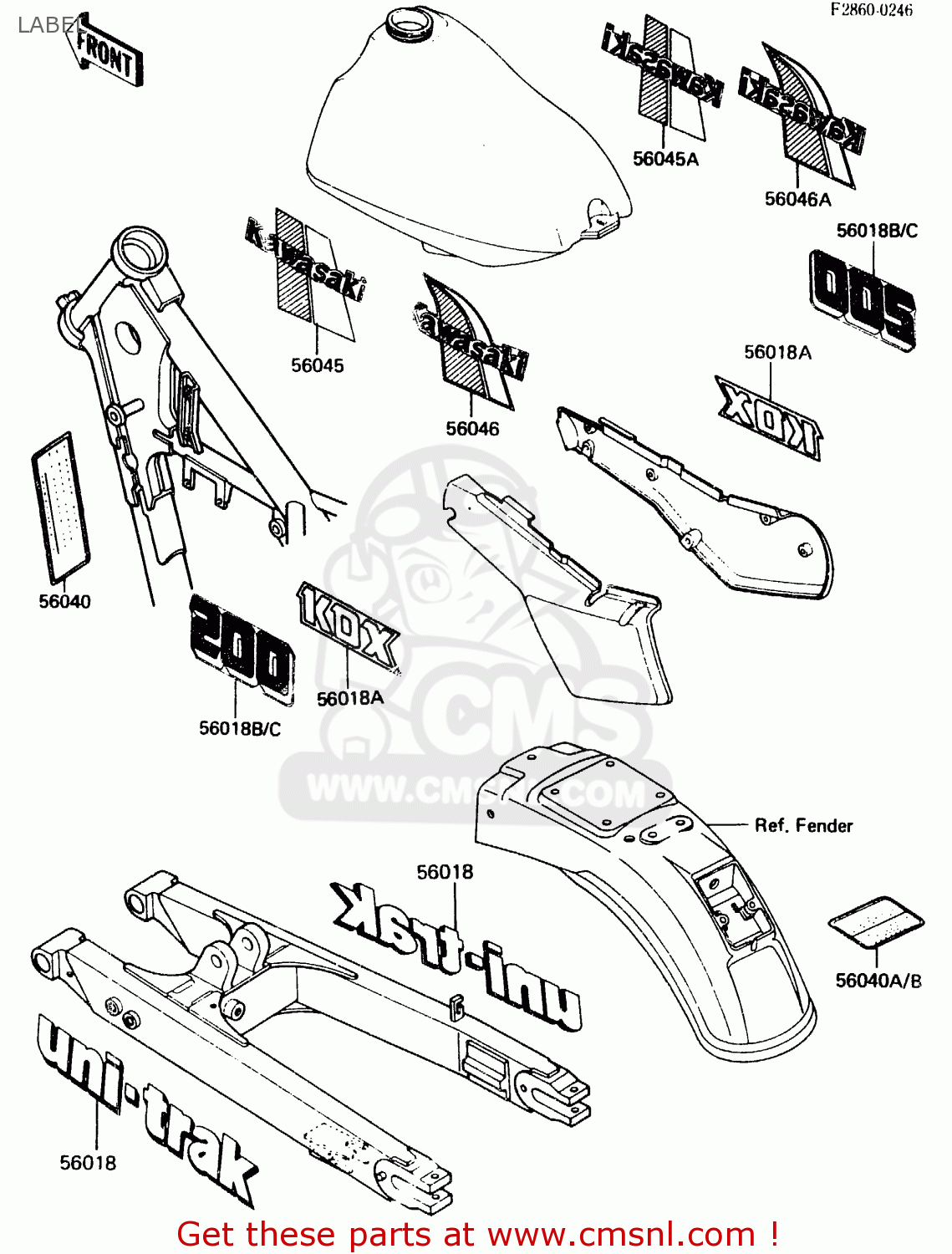 LABEL KDX200-A2 1984 UNITED KINGDOM AL