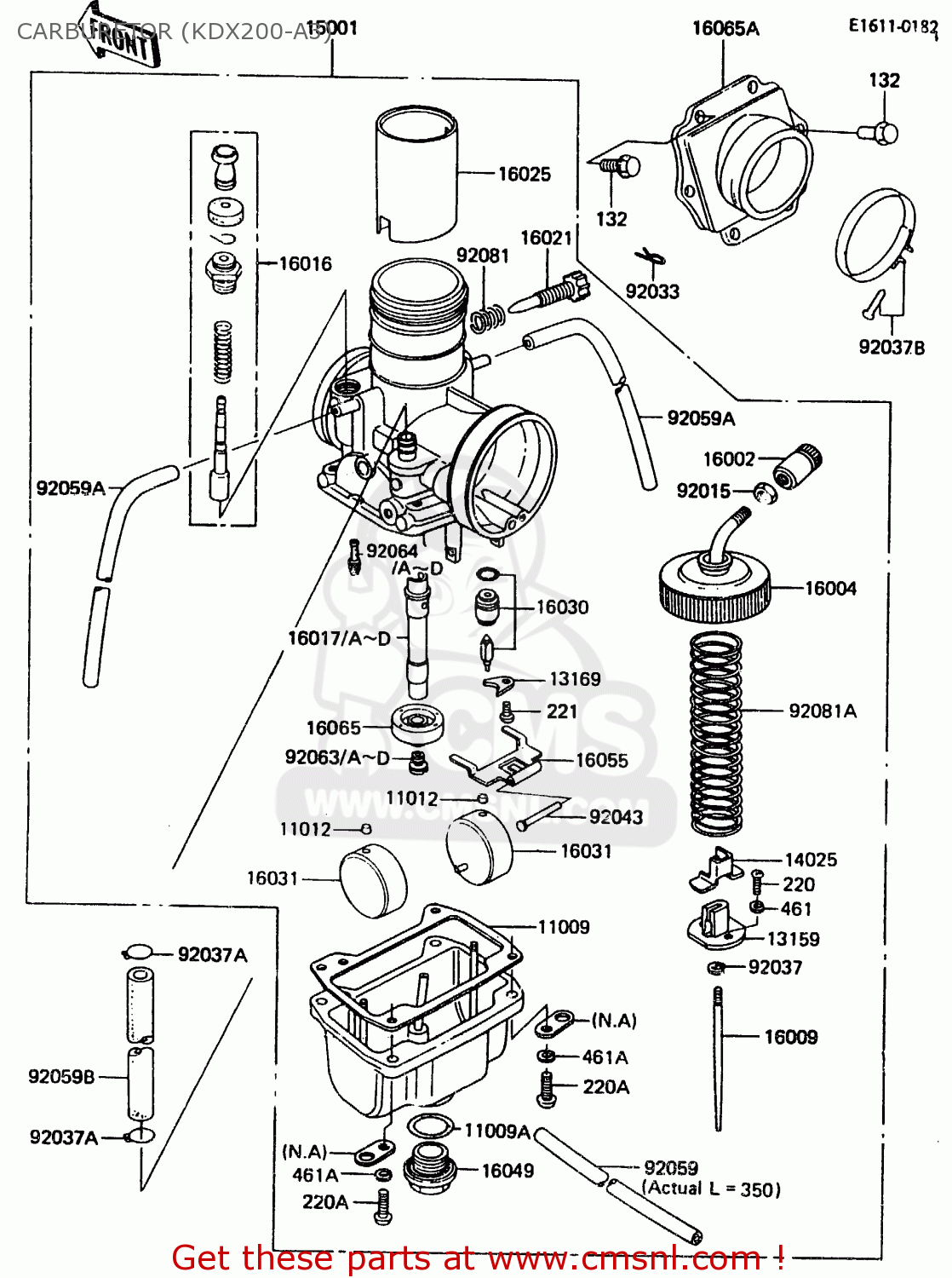CARBURETOR (KDX200-A3) KDX200-A3 1985 UNITED KINGDOM AL