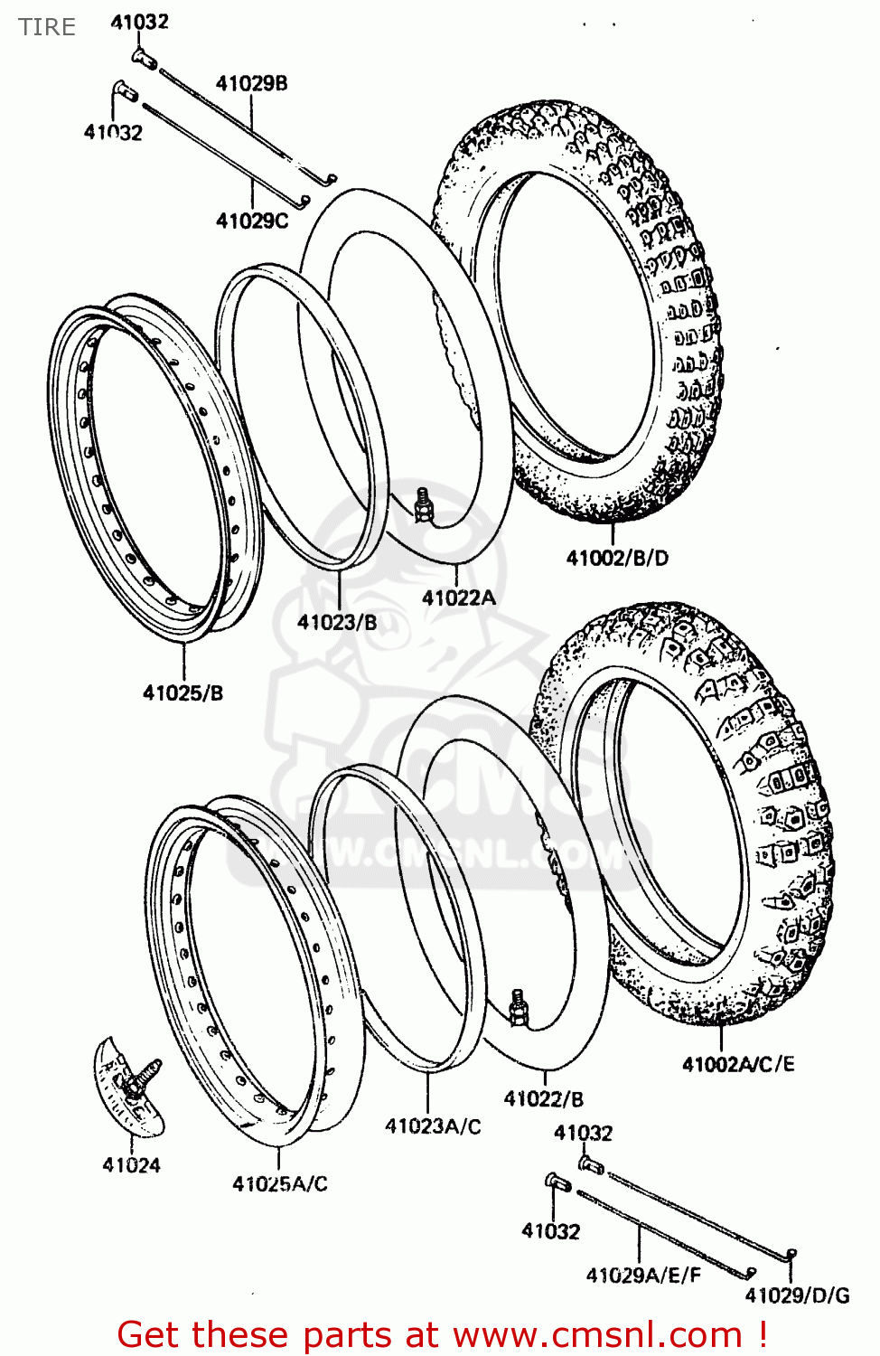 TIRE KDX200-A3 1985 UNITED KINGDOM AL
