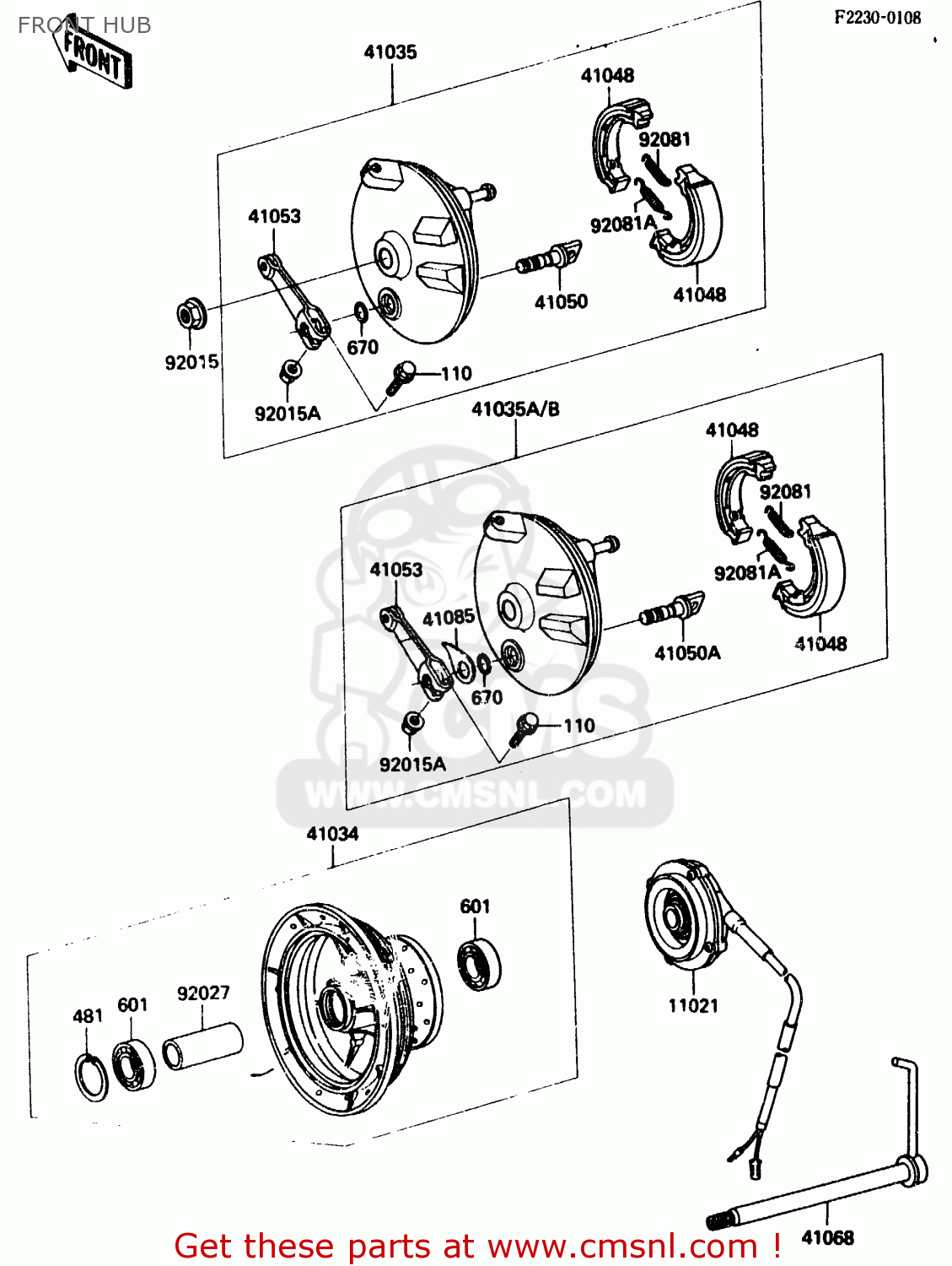 FRONT HUB KDX200-A3 1985 UNITED KINGDOM AL