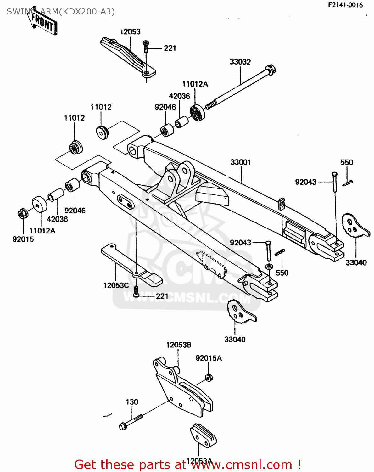 SWING ARM(KDX200-A3) KDX200-A3 1985 UNITED KINGDOM AL