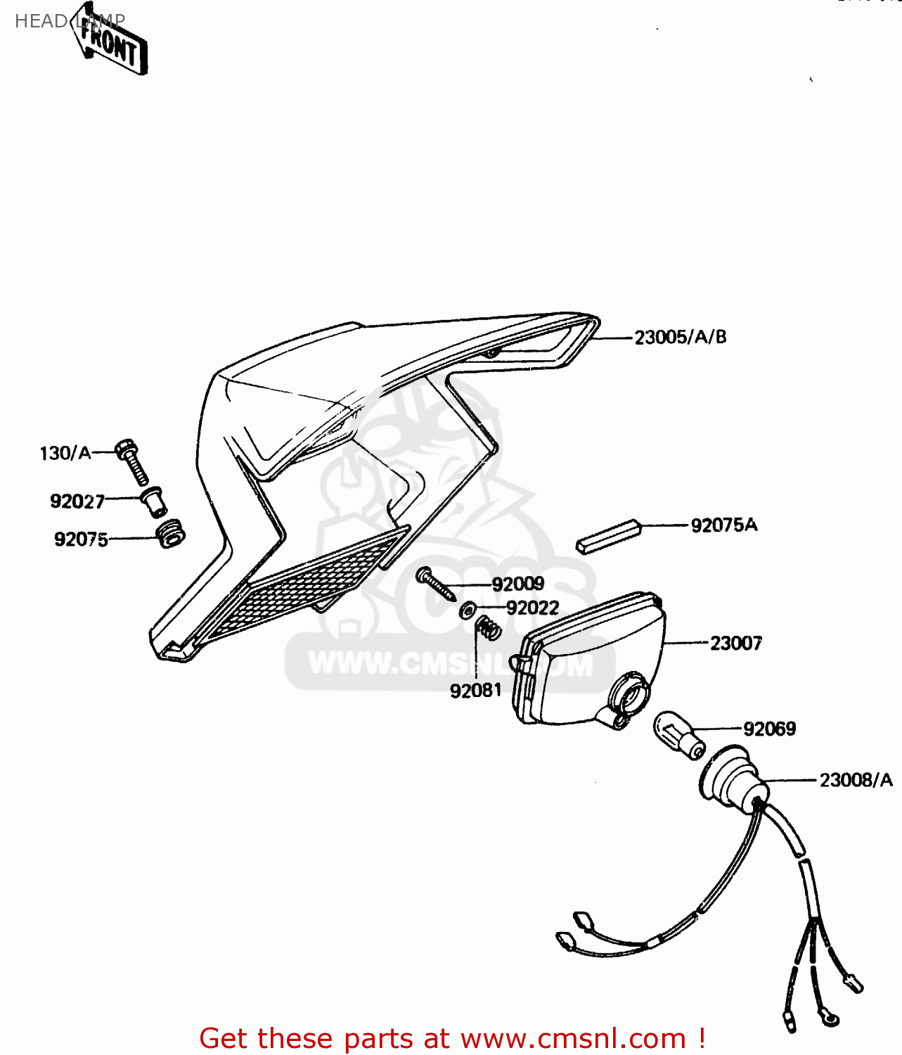 HEAD LAMP KDX200-A3 1985 UNITED KINGDOM AL