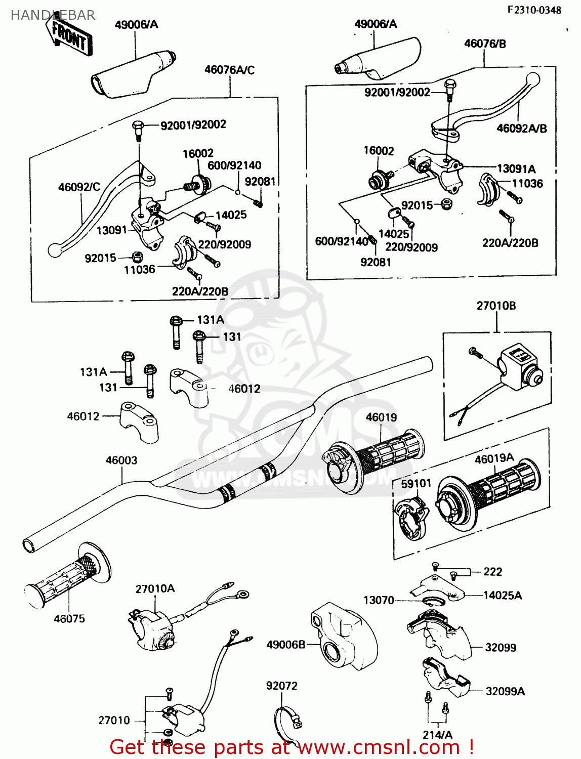 HANDLEBAR KDX200-A3 1985 UNITED KINGDOM AL
