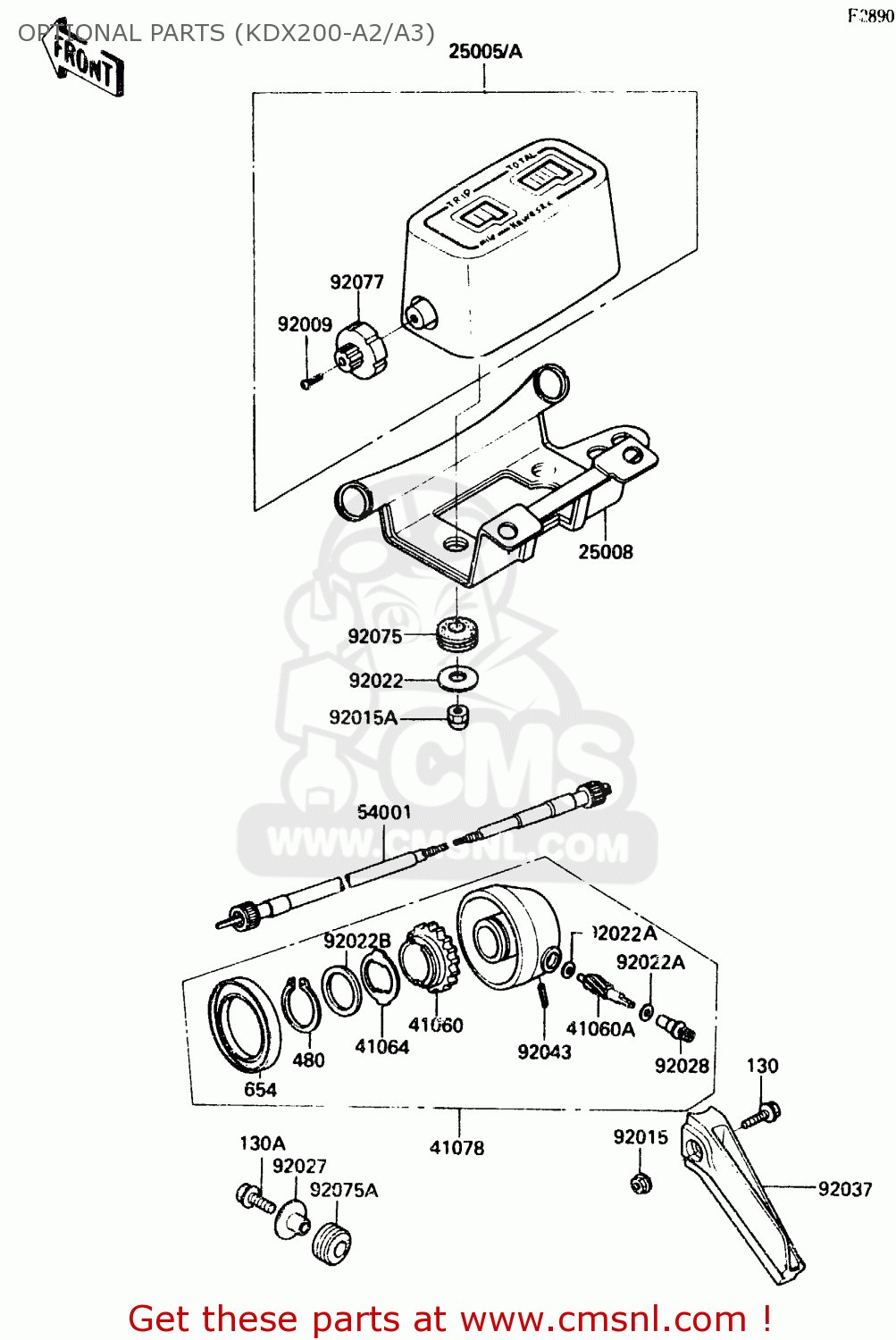 OPTIONAL PARTS (KDX200-A2/A3) KDX200-A3 1985 UNITED KINGDOM AL