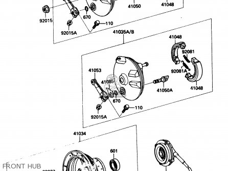 FRONT HUB - KDX200-A3 1985 UNITED KINGDOM AL