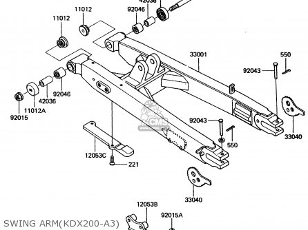 SWING ARM(KDX200-A3) - KDX200-A3 1985 UNITED KINGDOM AL