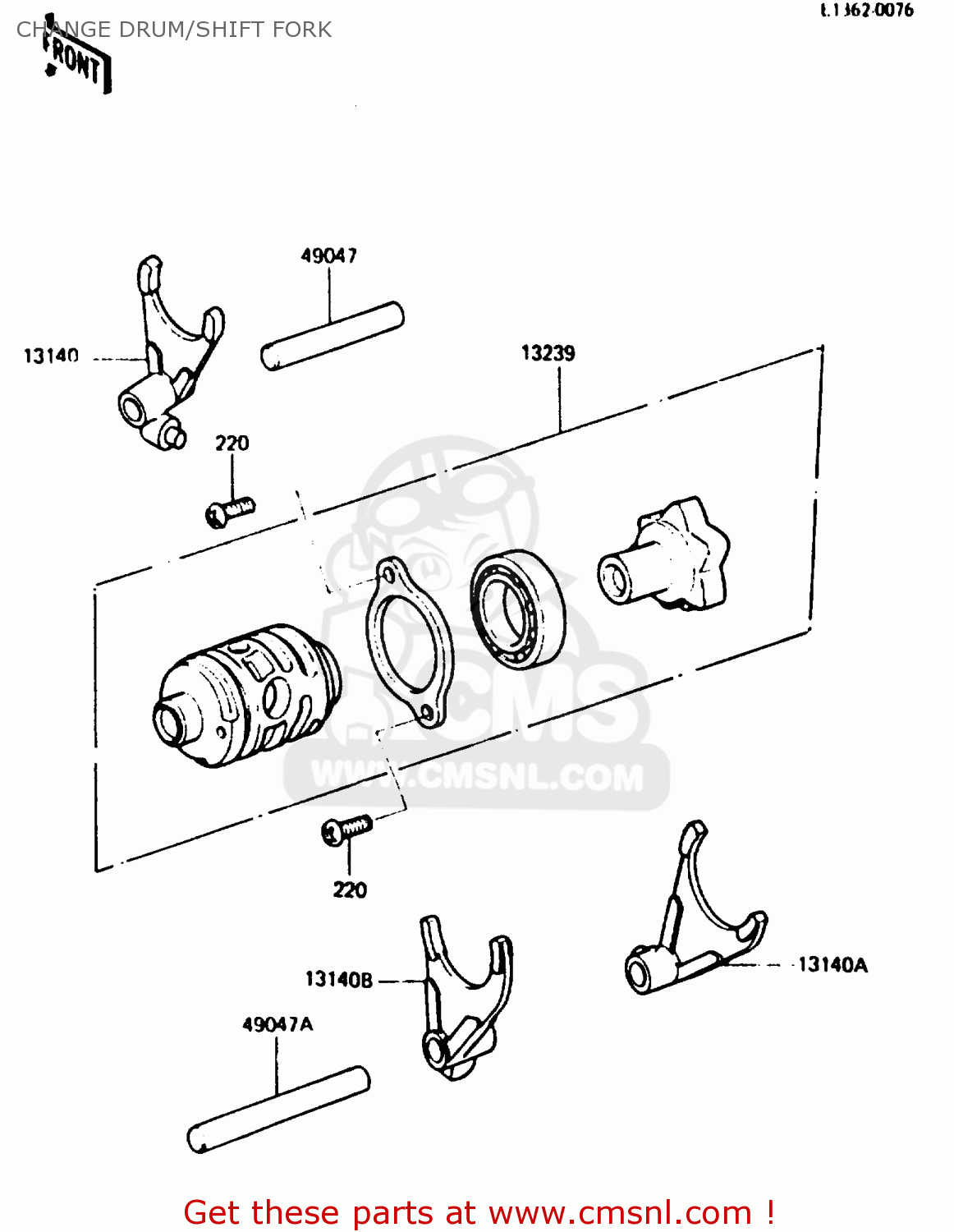 CHANGE DRUM/SHIFT FORK KDX200-B1 1984 AUSTRALIA / KPH