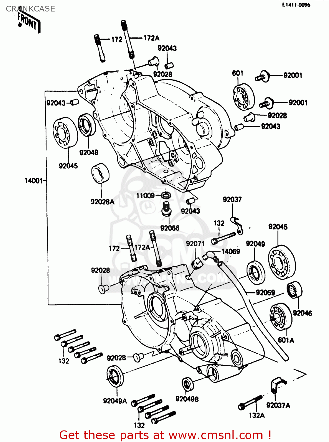 CRANKCASE KDX200-B1 1984 AUSTRALIA / KPH