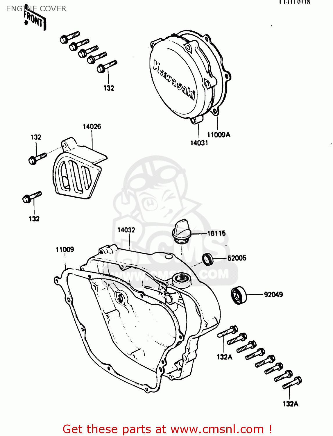 ENGINE COVER KDX200-B1 1984 AUSTRALIA / KPH