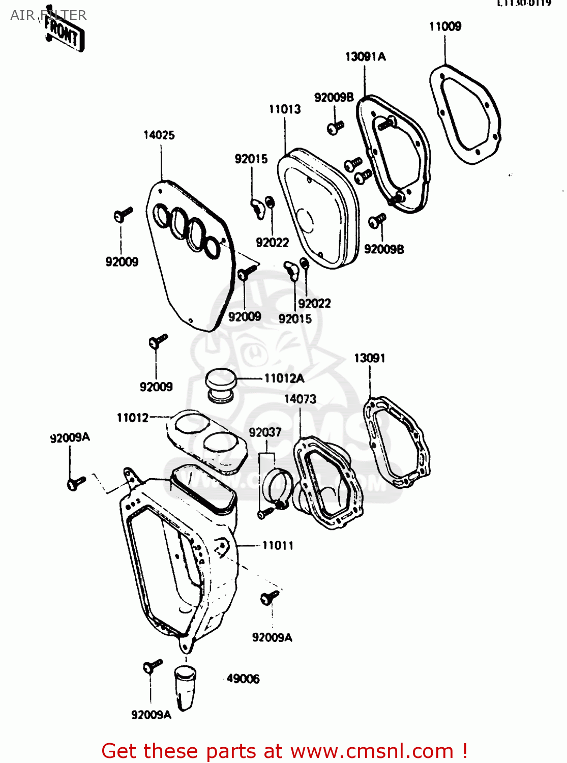 AIR FILTER KDX200-B1 1984 AUSTRALIA / KPH