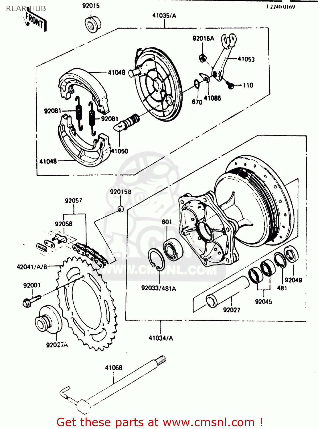 REAR HUB KDX200-B1 1984 AUSTRALIA / KPH