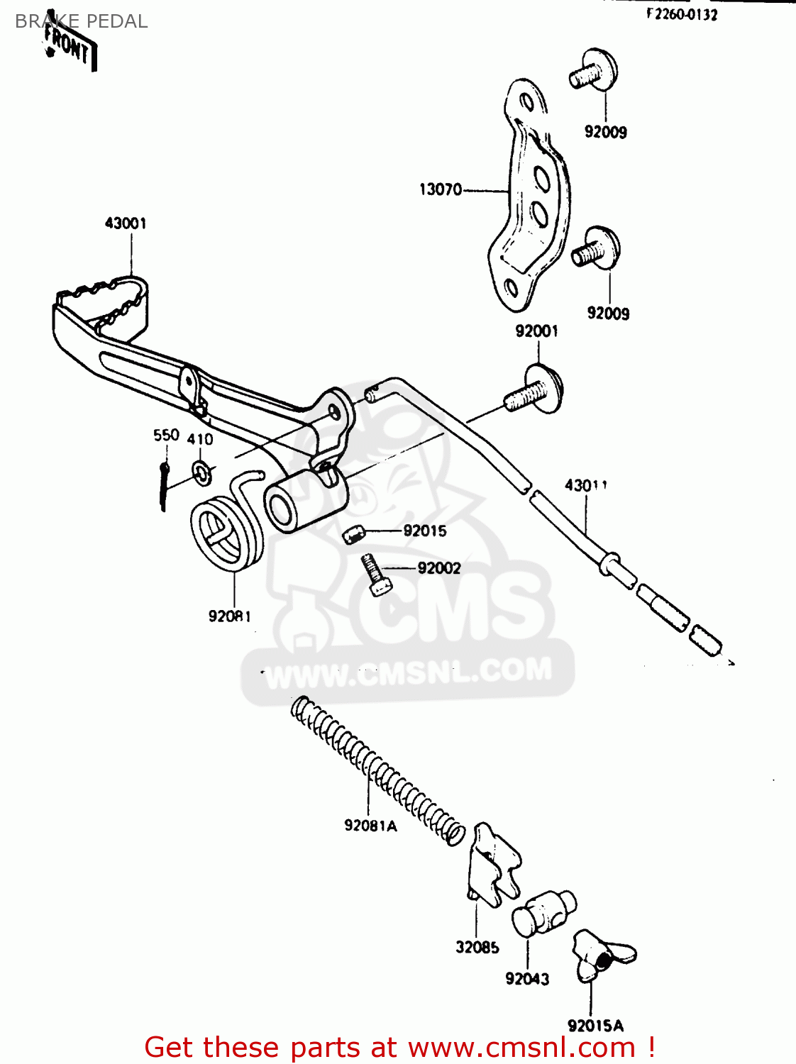 BRAKE PEDAL KDX200-B1 1984 AUSTRALIA / KPH