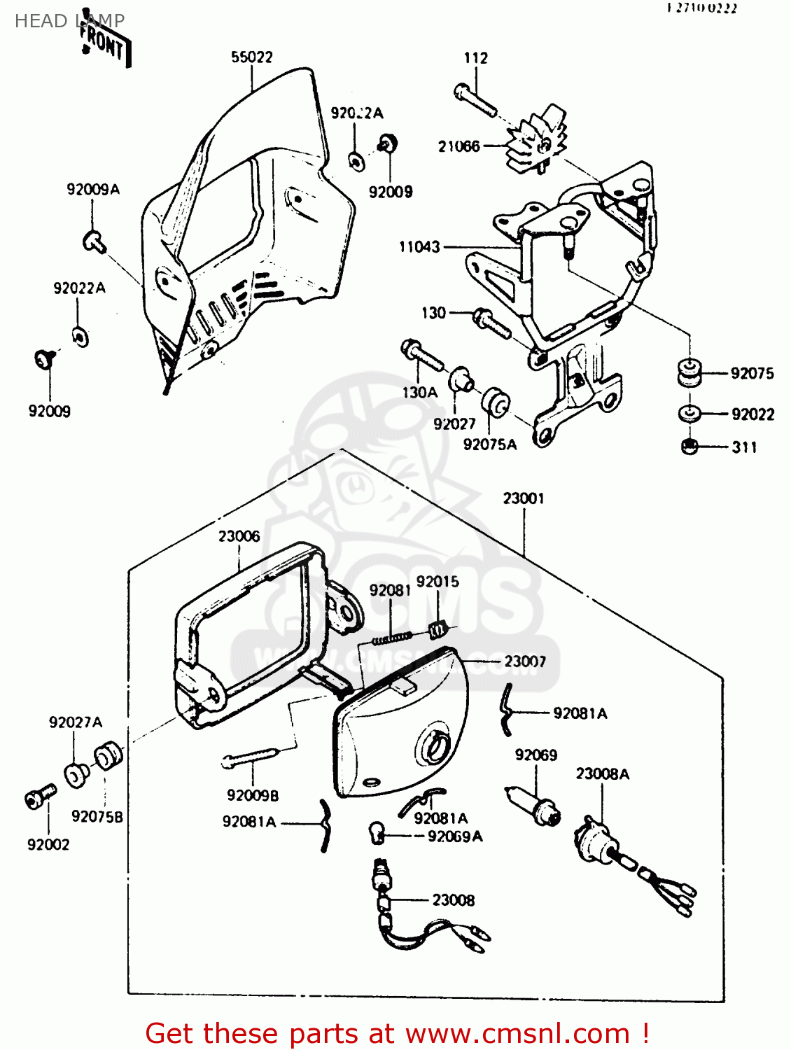 HEAD LAMP KDX200-B1 1984 AUSTRALIA / KPH