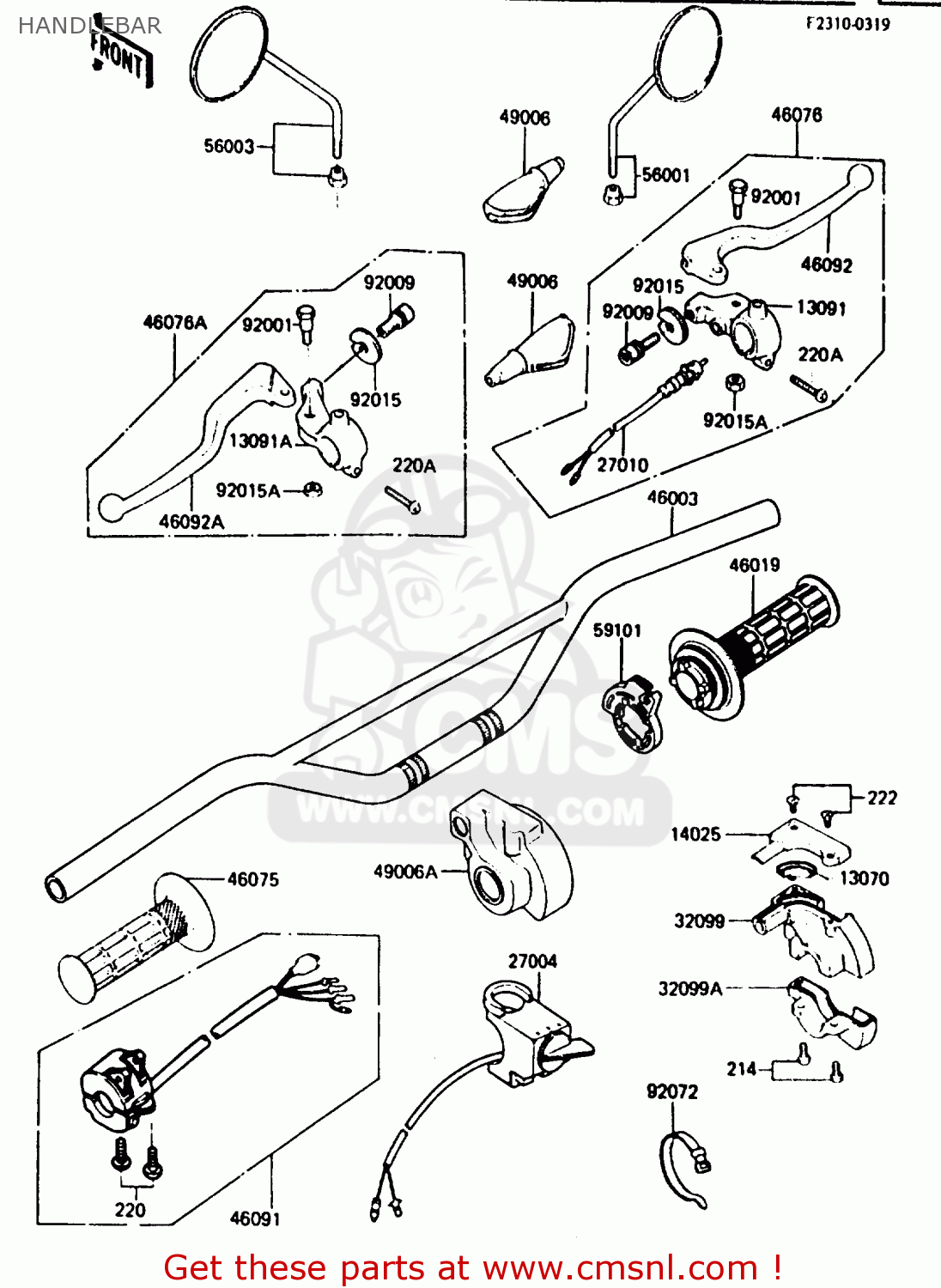 HANDLEBAR KDX200-B1 1984 AUSTRALIA / KPH
