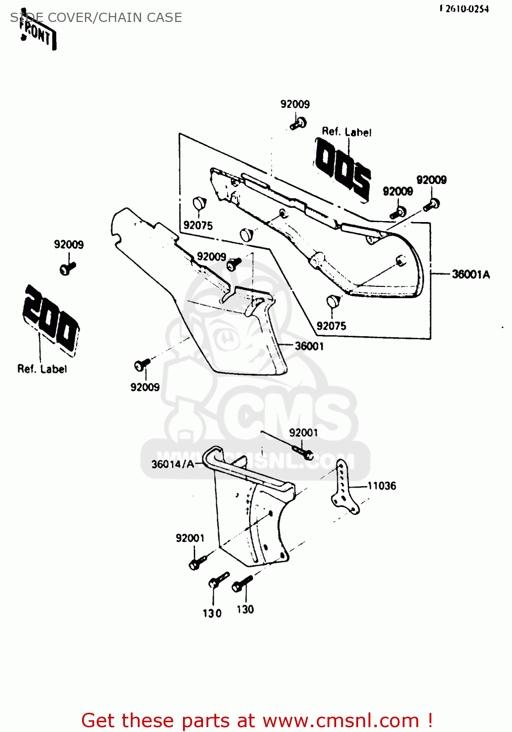 SIDE COVER/CHAIN CASE KDX200-B1 1984 AUSTRALIA / KPH