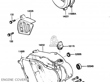 ENGINE COVER - KDX200-B1 1984 AUSTRALIA / KPH