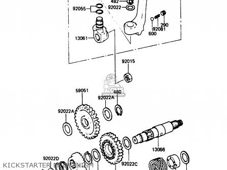 KICKSTARTER MECHANISM - KDX200-B1 1984 AUSTRALIA / KPH