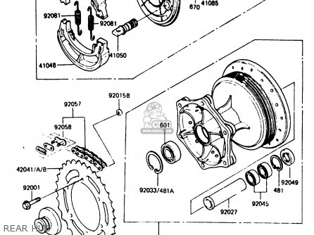 REAR HUB - KDX200-B1 1984 AUSTRALIA / KPH
