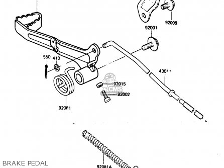 BRAKE PEDAL - KDX200-B1 1984 AUSTRALIA / KPH