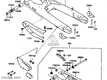SWING ARM - KDX200-B1 1984 AUSTRALIA / KPH