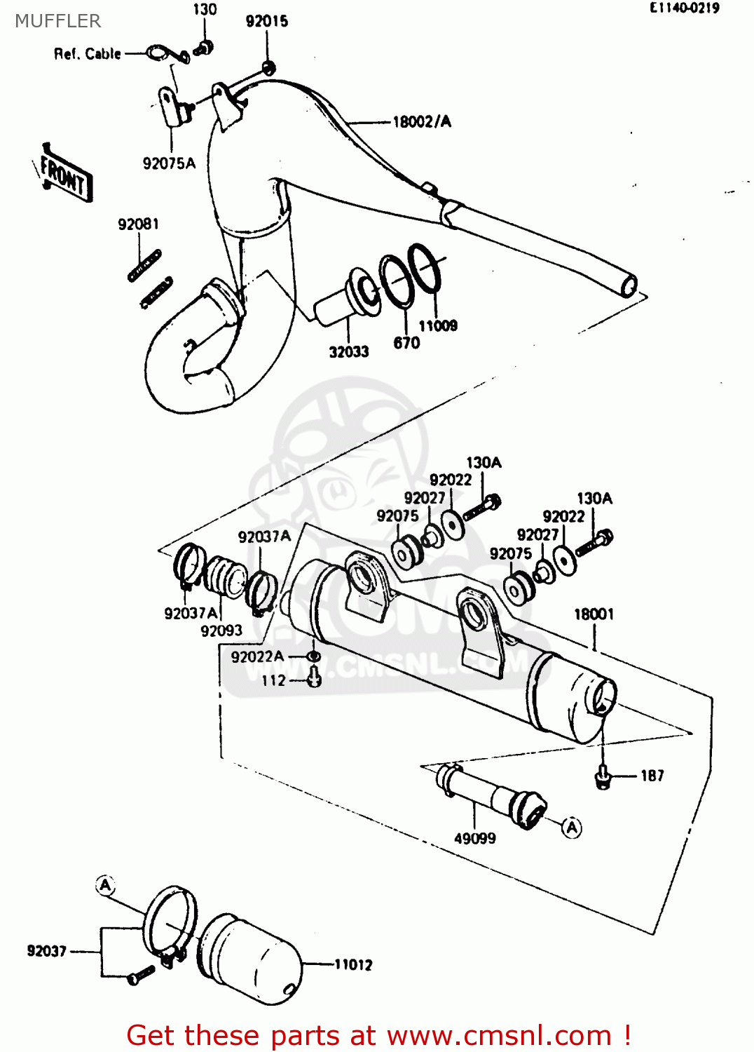 MUFFLER KDX200-B2 1985 AUSTRALIA / KPH
