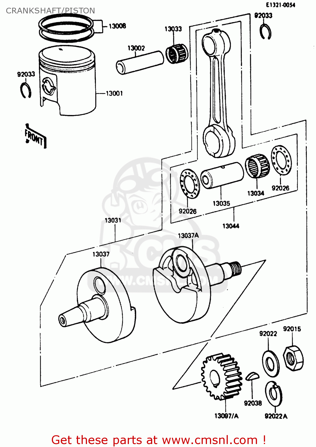 CRANKSHAFT/PISTON KDX200-B2 1985 AUSTRALIA / KPH