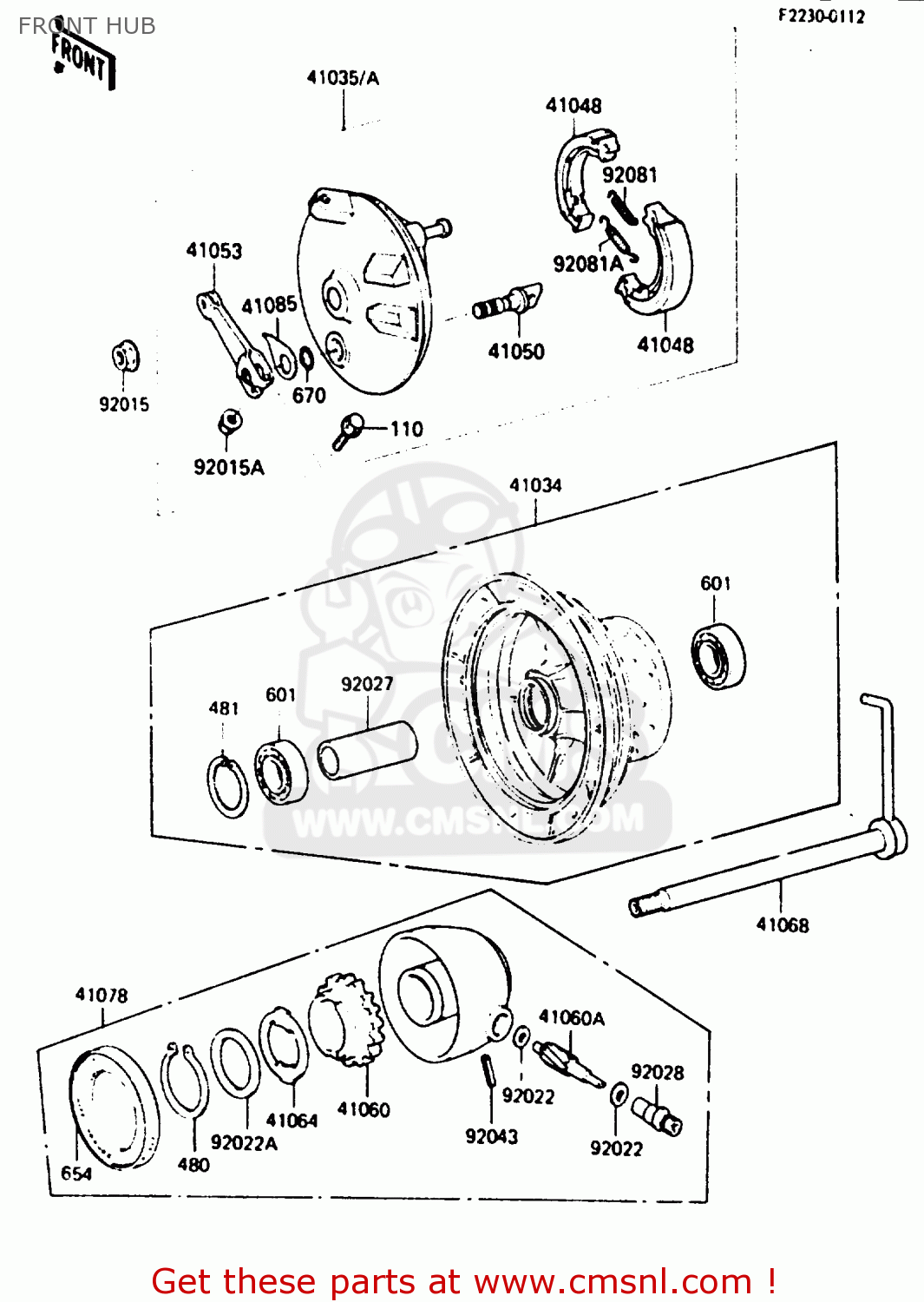 FRONT HUB KDX200-B2 1985 AUSTRALIA / KPH