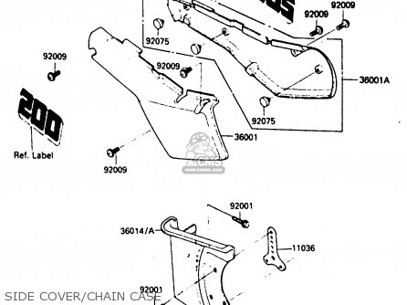 SIDE COVER/CHAIN CASE - KDX200-B2 1985 AUSTRALIA / KPH