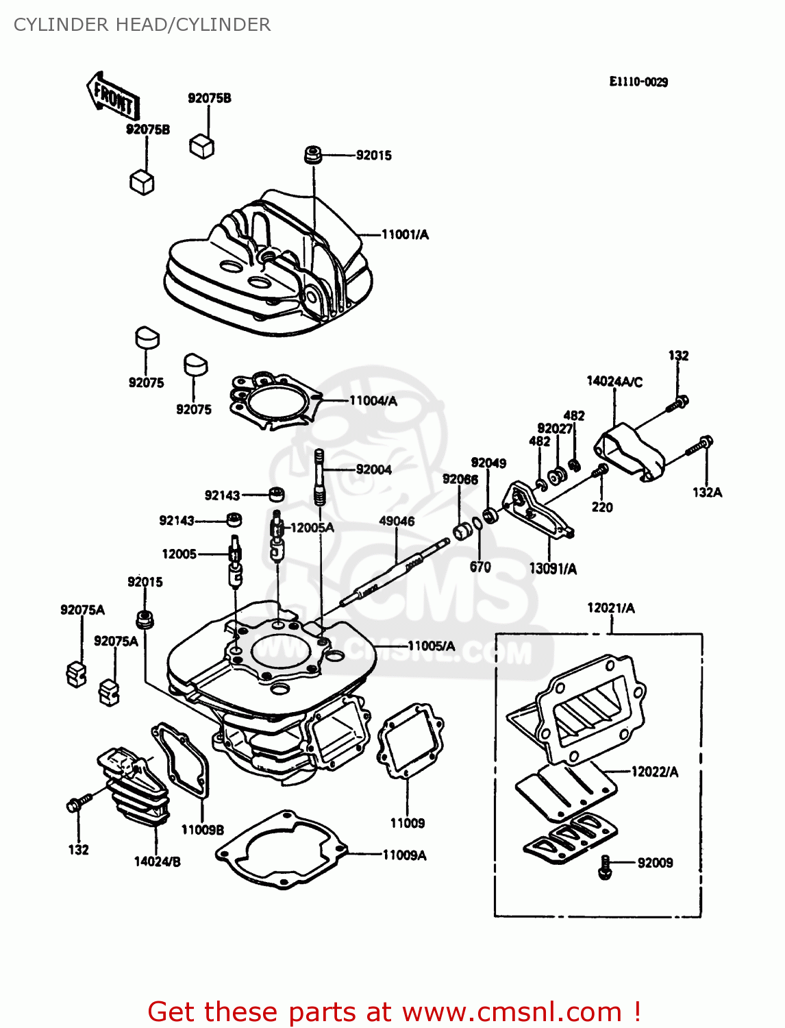 CYLINDER HEAD/CYLINDER KDX200-C1 1986 UNITED KINGDOM AL