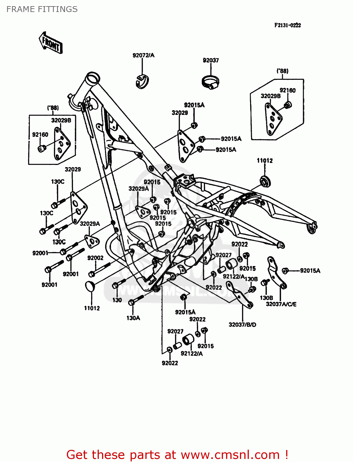 FRAME FITTINGS KDX200-C1 1986 UNITED KINGDOM AL