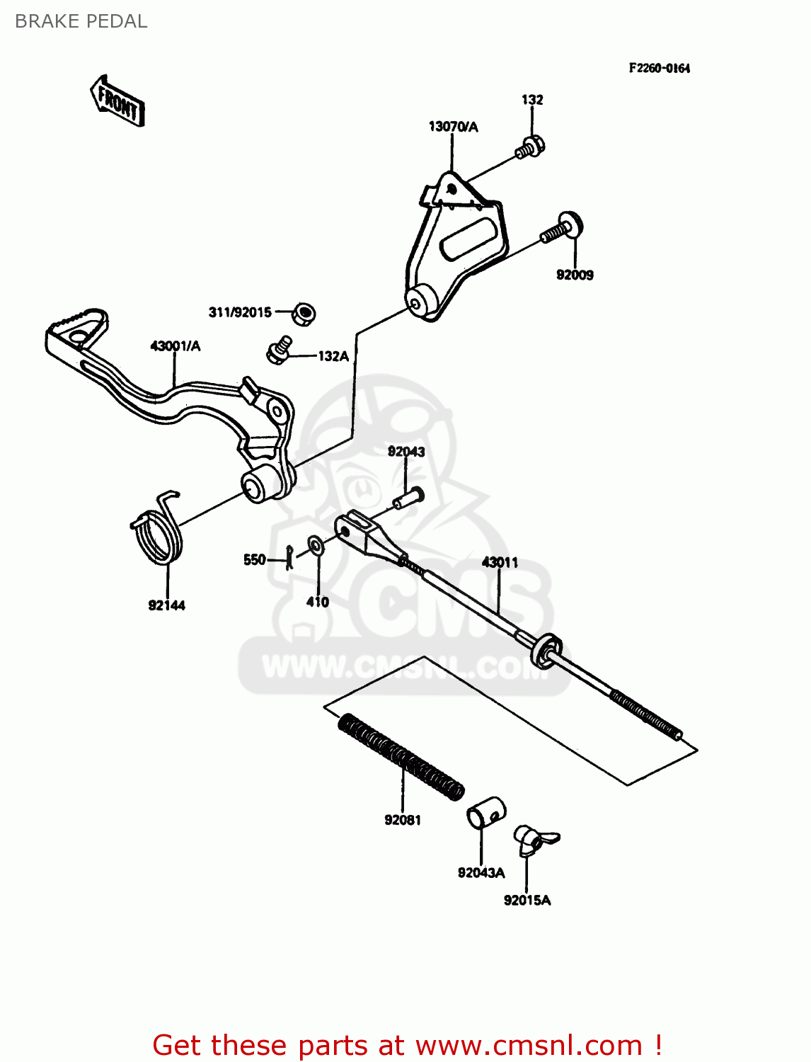 BRAKE PEDAL KDX200-C1 1986 UNITED KINGDOM AL