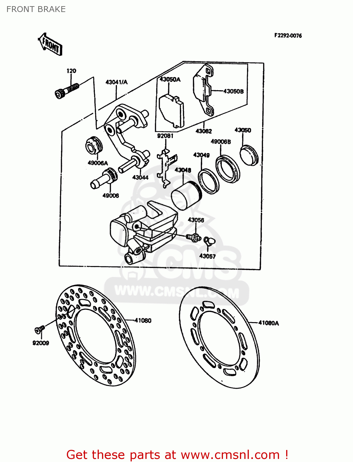 FRONT BRAKE KDX200-C1 1986 UNITED KINGDOM AL