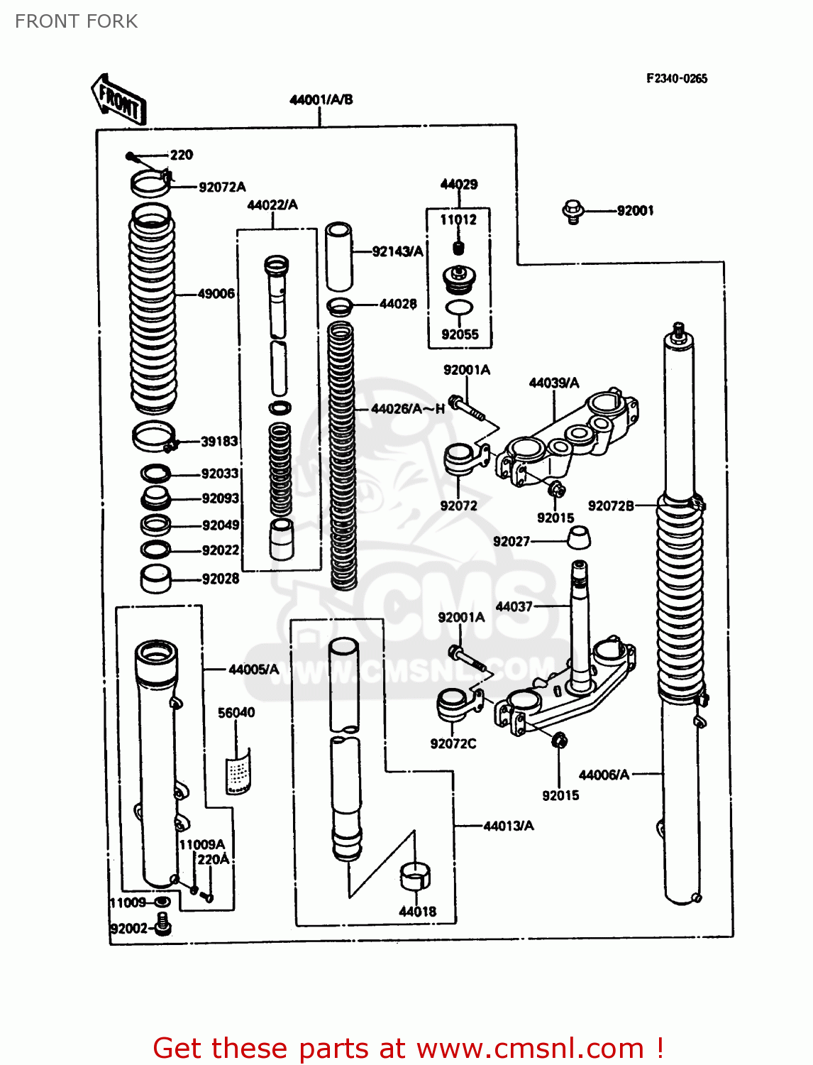 FRONT FORK KDX200-C1 1986 UNITED KINGDOM AL