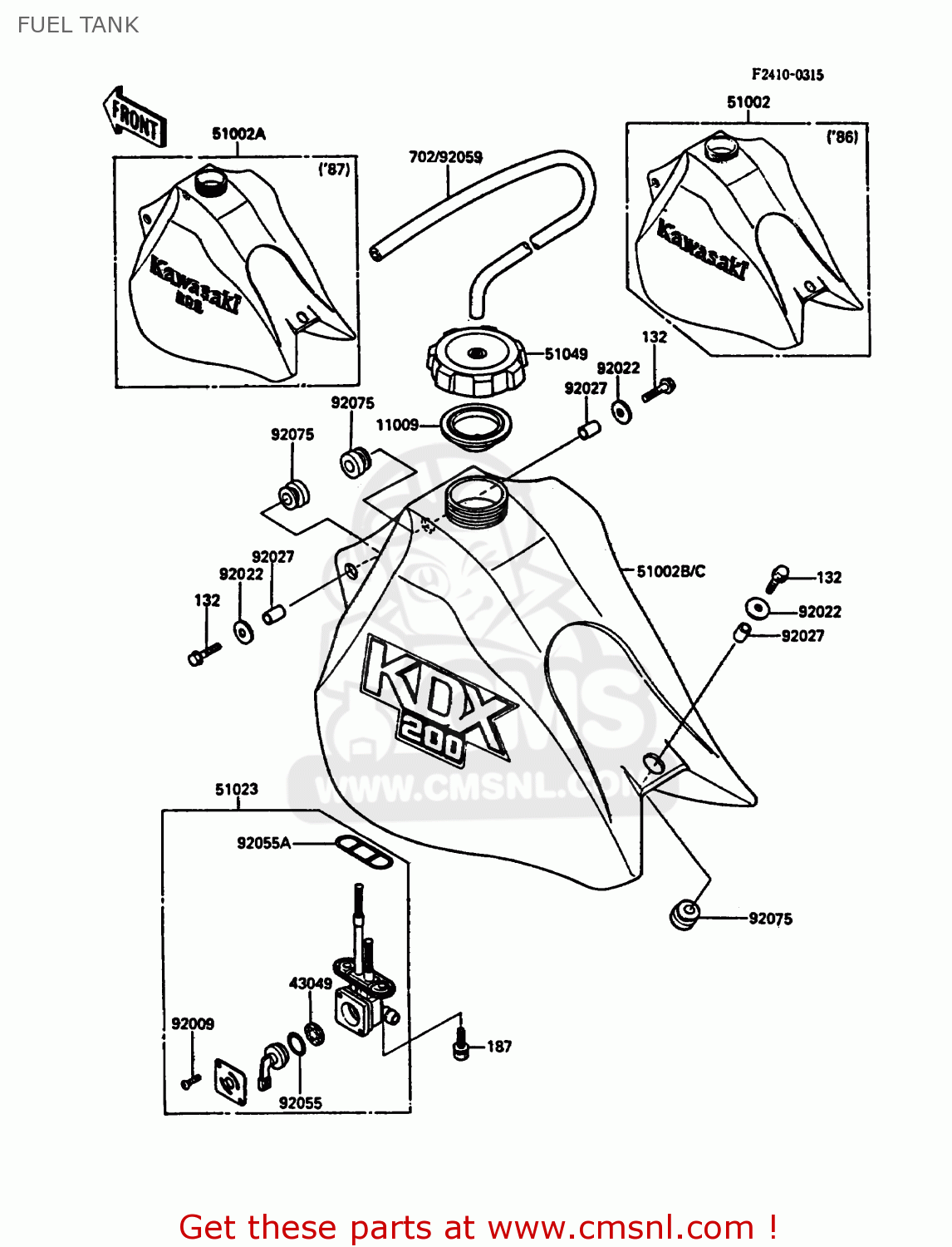 FUEL TANK KDX200-C1 1986 UNITED KINGDOM AL