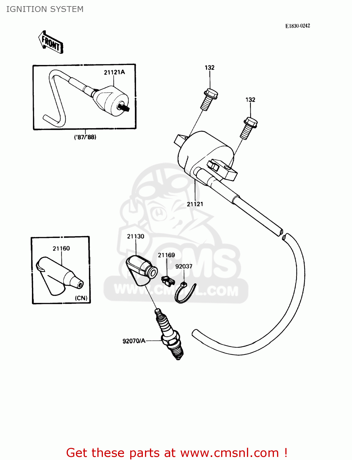 IGNITION SYSTEM KDX200-C1 1986 USA CANADA