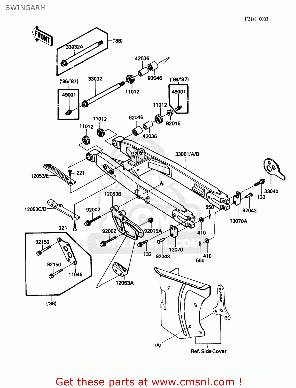 SWINGARM KDX200-C1 1986 USA CANADA