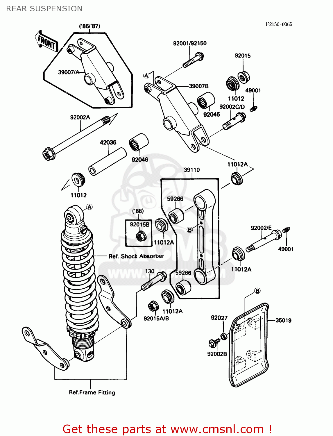 REAR SUSPENSION KDX200-C1 1986 USA CANADA