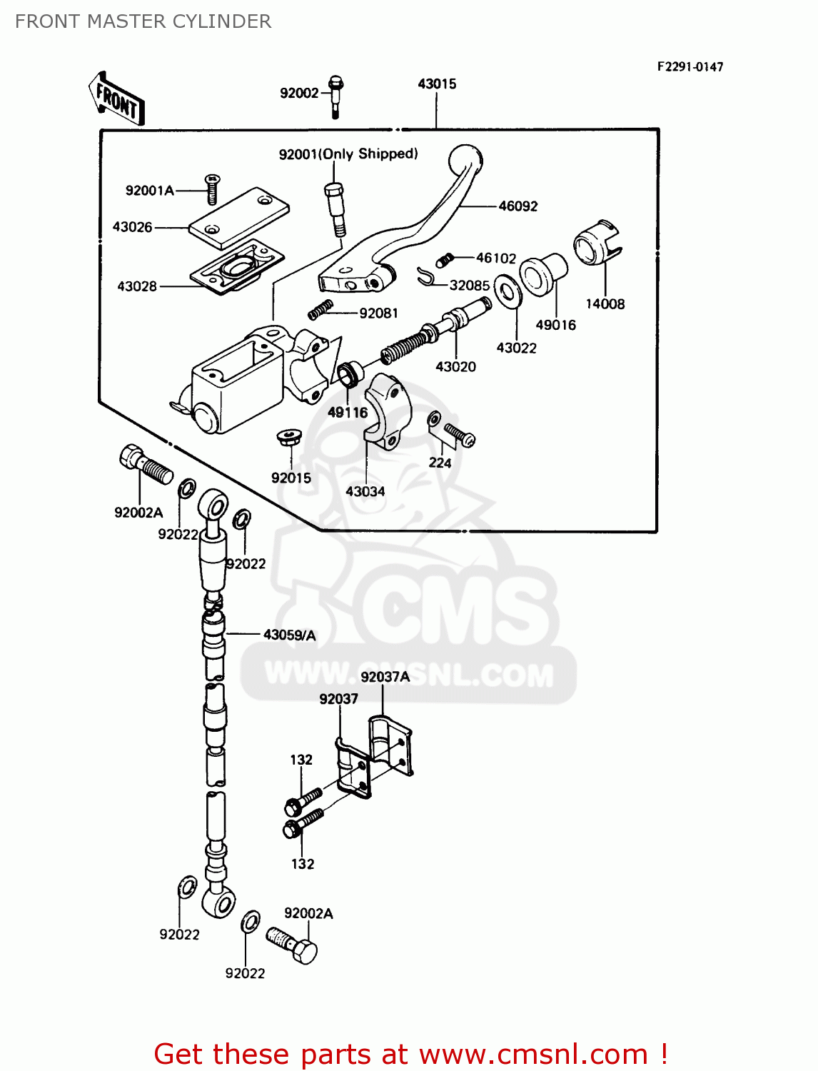 FRONT MASTER CYLINDER KDX200-C1 1986 USA CANADA