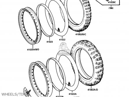 WHEELS/TIRES - KDX200-C1 1986 USA CANADA