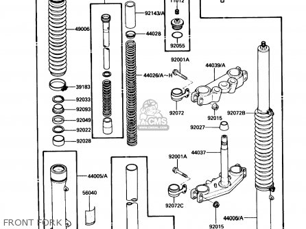 FRONT FORK - KDX200-C1 1986 USA CANADA