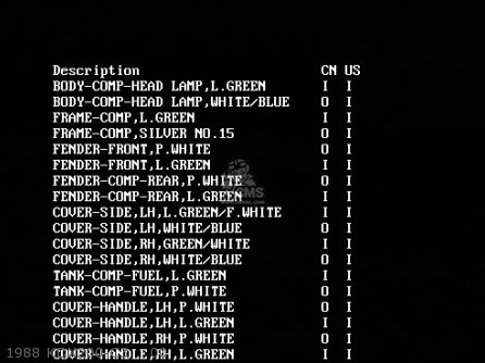 1988 KDX200-C3    00 - KDX200-C1 1986 USA CANADA