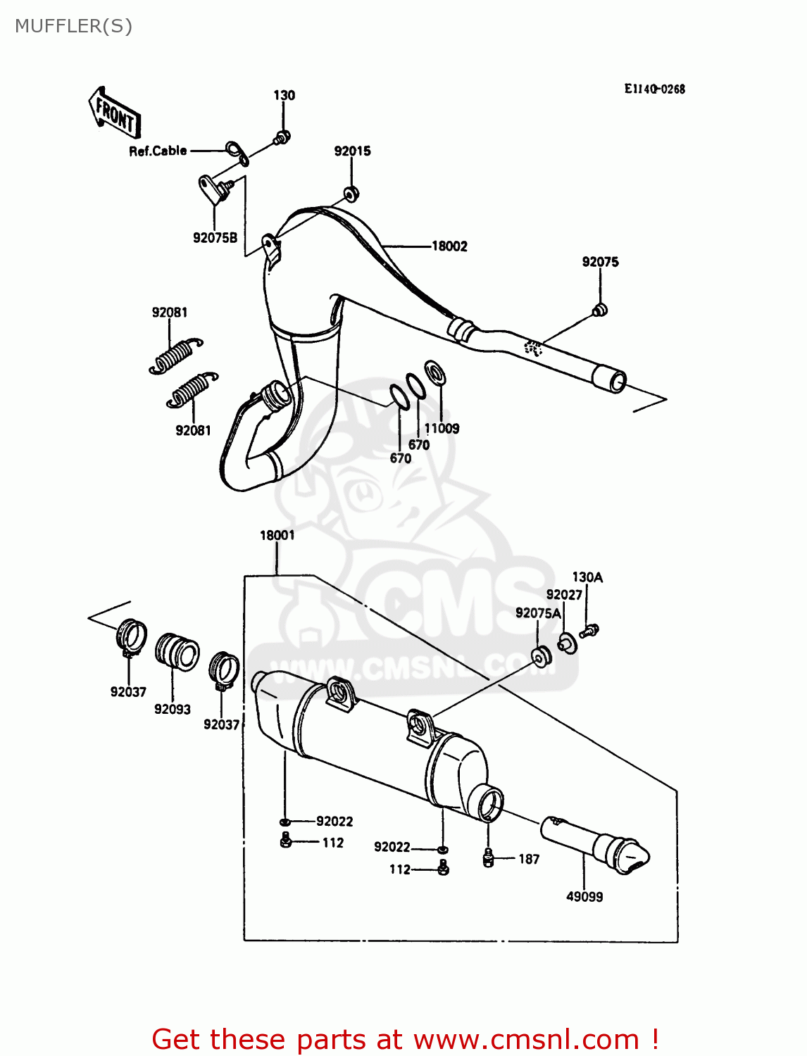 MUFFLER(S) KDX200-C2 1987 UNITED KINGDOM AL